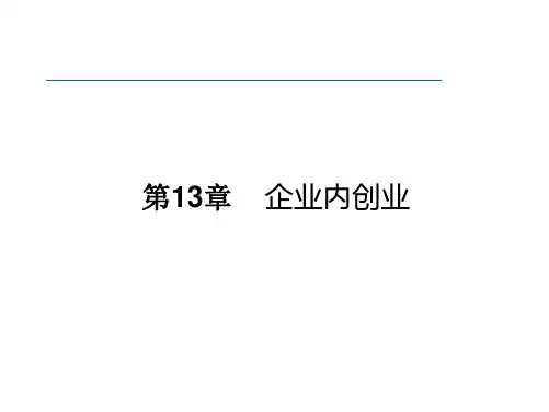 第十三章  企业内创业  《创新创业基础》PPT课件
