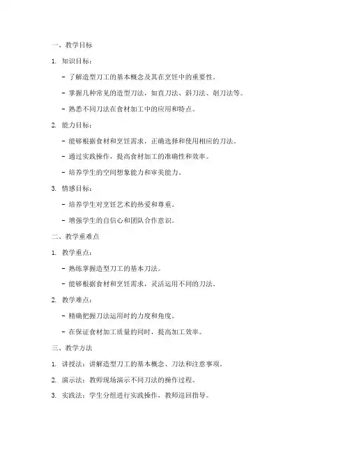 造型刀工教学教案模板范文