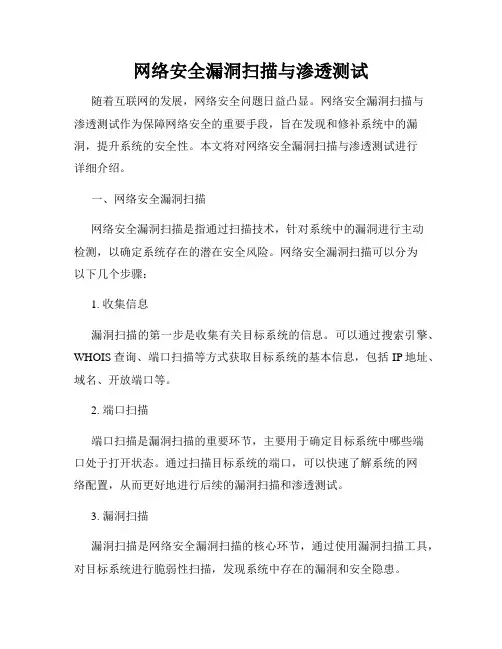 网络安全漏洞扫描与渗透测试