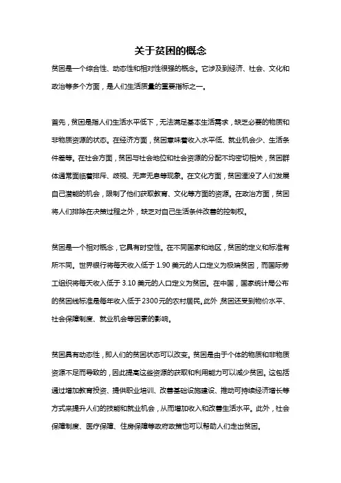 关于贫困的概念