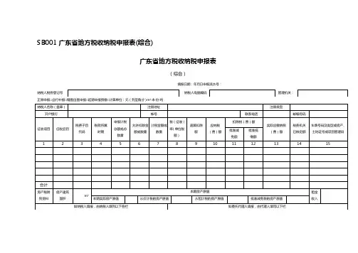 税务规划广东省地方税收纳税申报表综合高明地税_佛山市