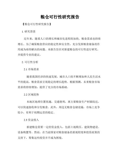 粮仓可行性研究报告