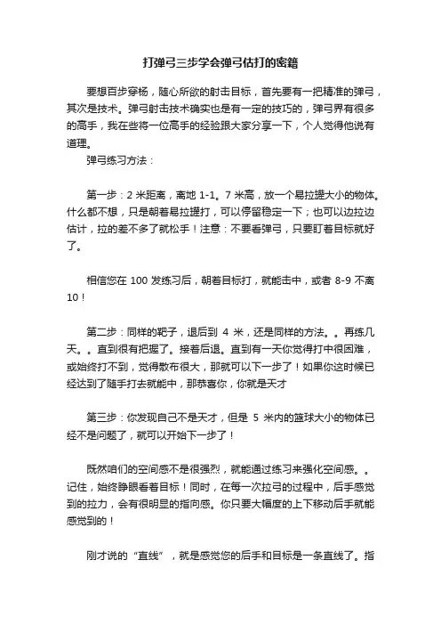 打弹弓三步学会弹弓估打的密籍