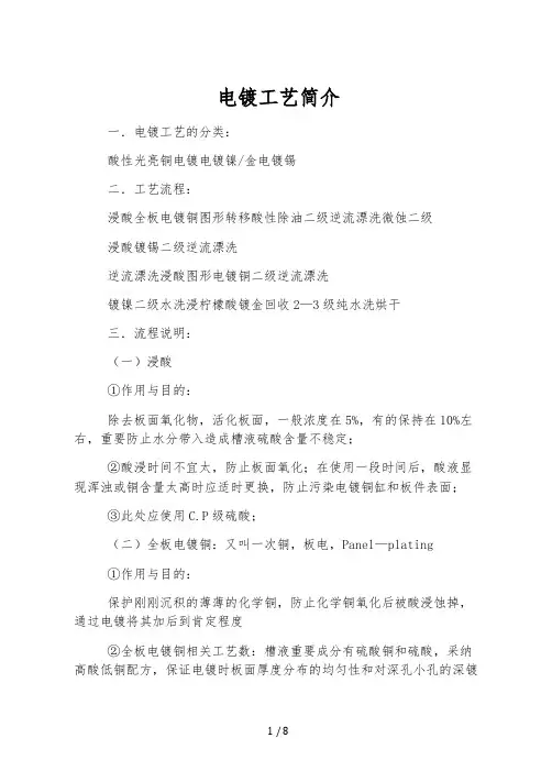 电镀工艺简介