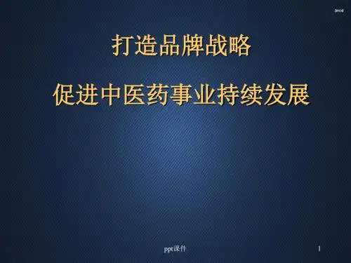 打造品牌战略,促进中医药事业持续发展  ppt课件