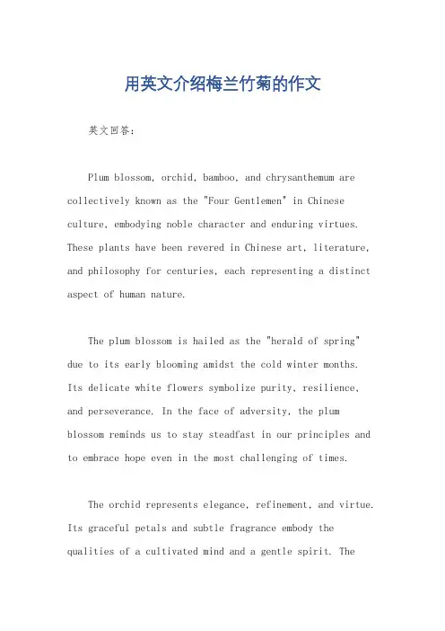用英文介绍梅兰竹菊的作文