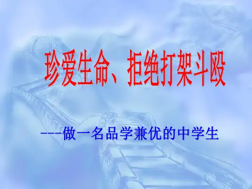 学校安全教育珍爱生命-拒绝打架斗殴课件