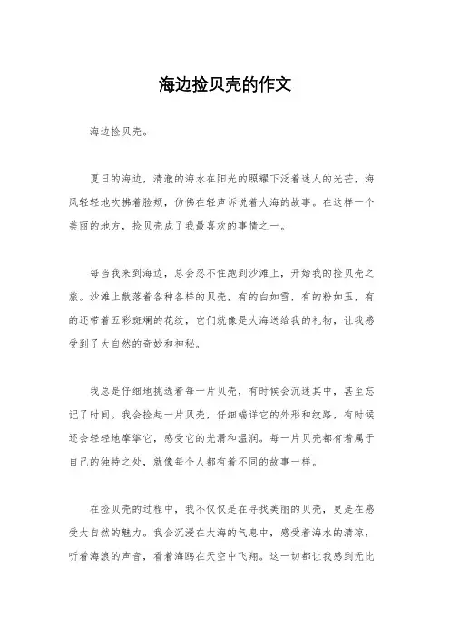 海边捡贝壳的作文