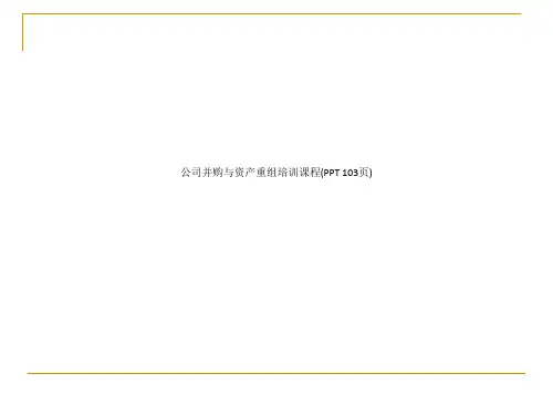 公司并购与资产重组培训课程(PPT 103页)_8631