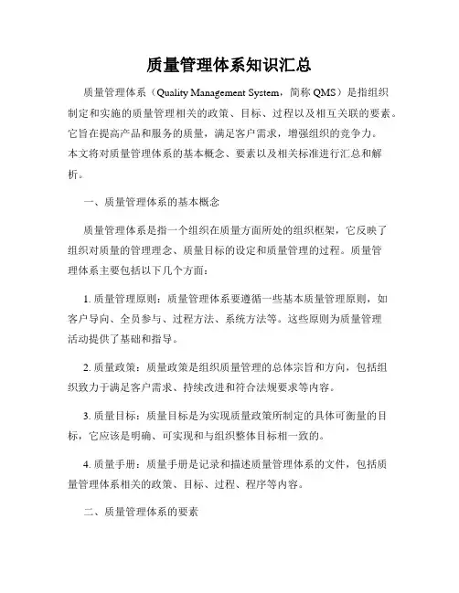 质量管理体系知识汇总