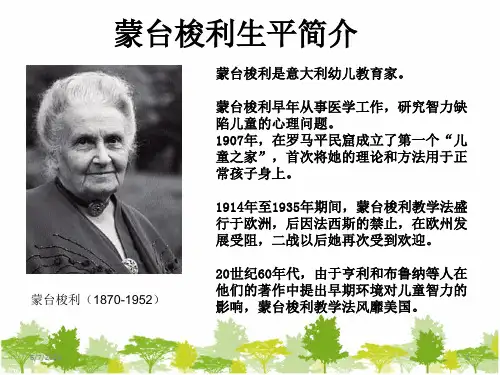 蒙台梭利课程模式课堂PPT课件
