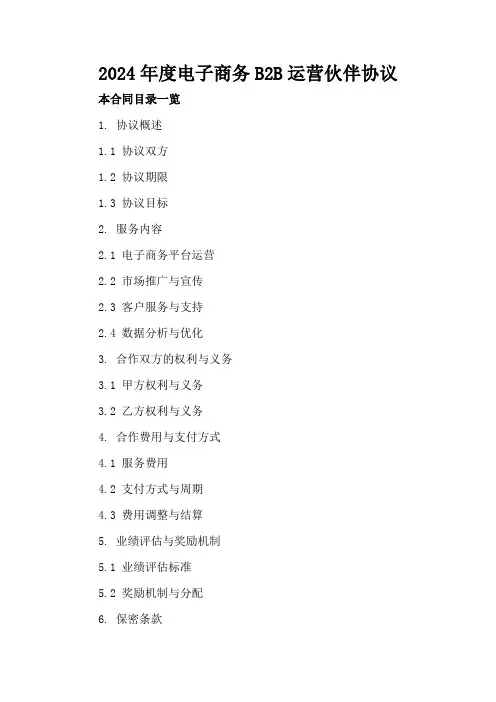2024年度电子商务B2B运营伙伴协议