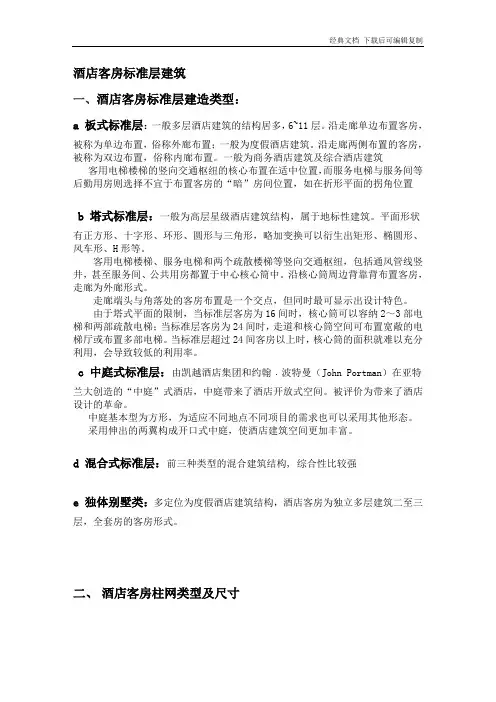 酒店客房设计相关尺寸