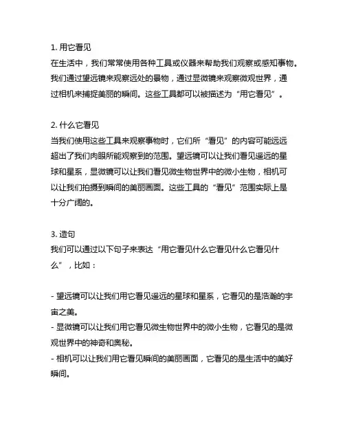 用它看见什么它看见什么它看见什么造句