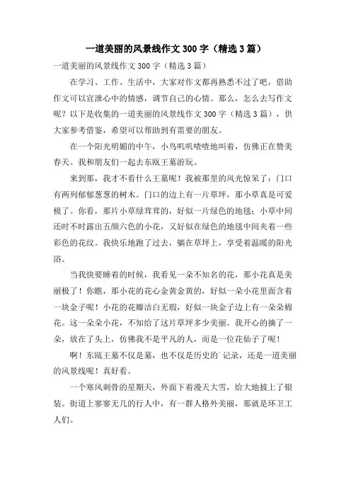 一道美丽的风景线作文300字(3篇)
