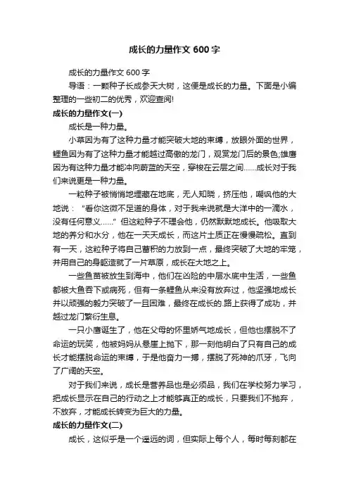 成长的力量作文600字