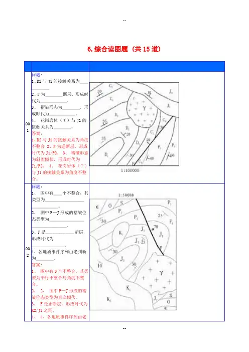 构造地质学综合作图考试题