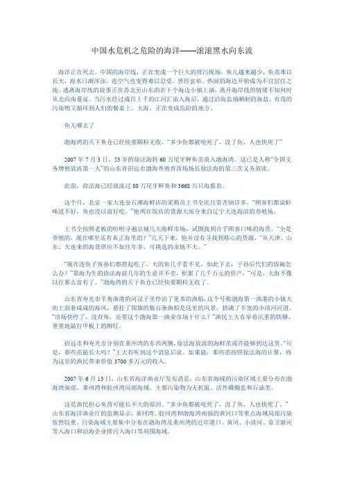 中国水危机之危险的海洋