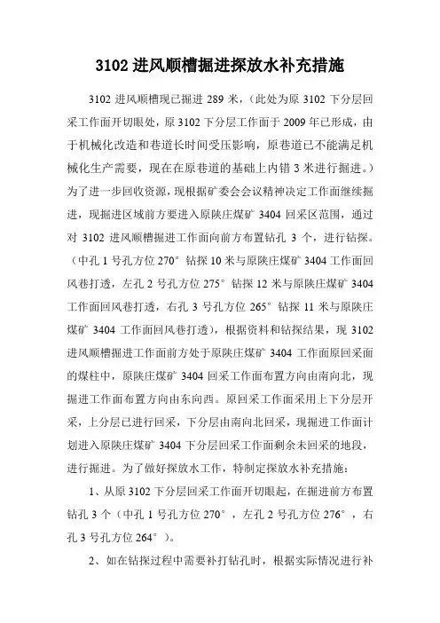 3102进风掘进探水措施