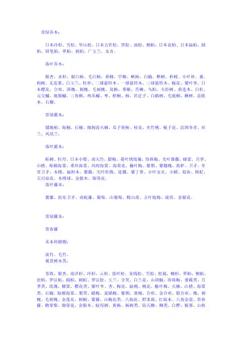 威海常用树种[终稿]