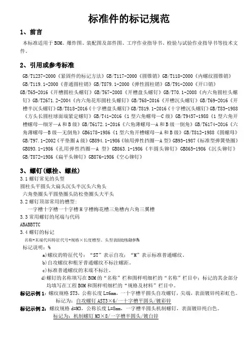 标准件的标记规范.