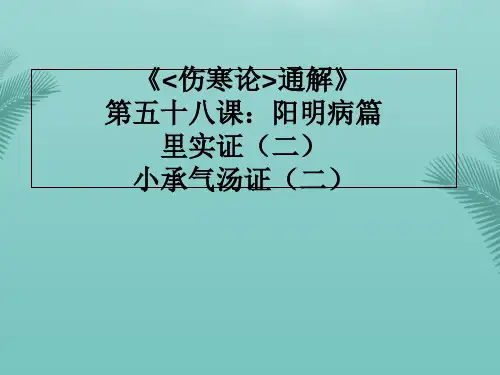《伤寒论通解》第五十八课阳明病篇里实证候小承气汤.优秀精选PPT