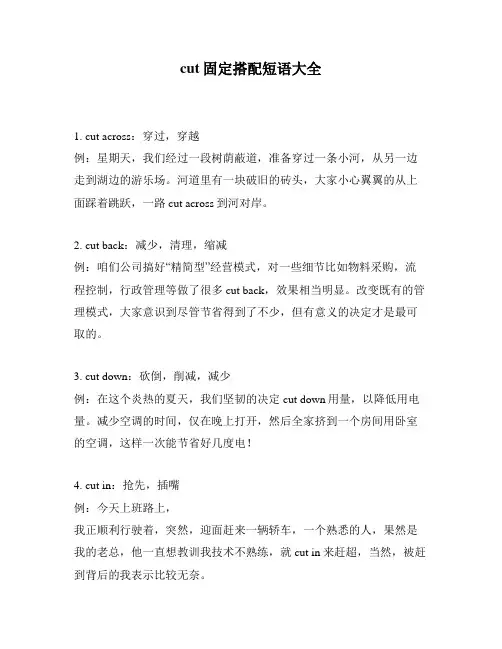 cut固定搭配短语大全