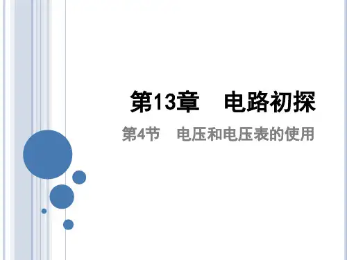 电压和电压表的使用