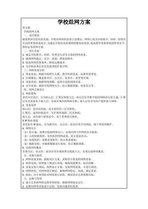 学校组网方案