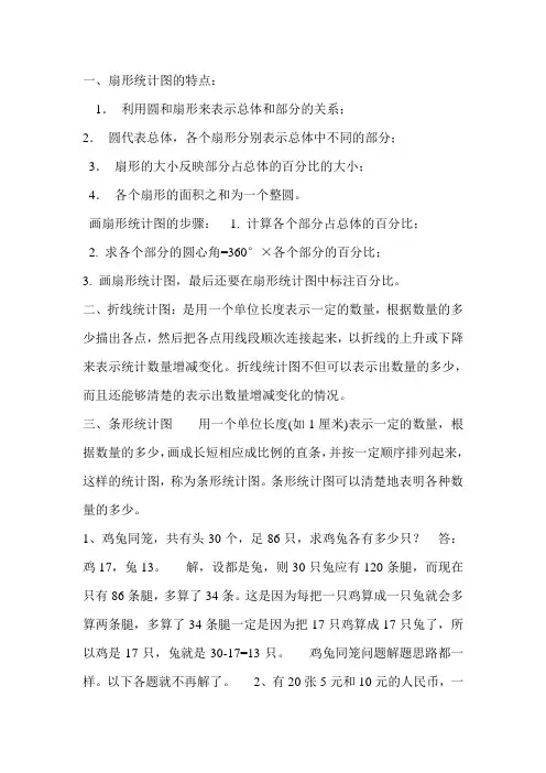 扇形统计图的特点