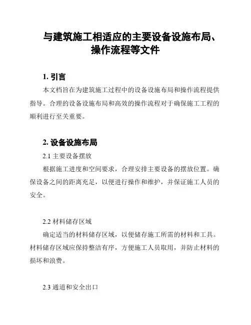 与建筑施工相适应的主要设备设施布局、操作流程等文件