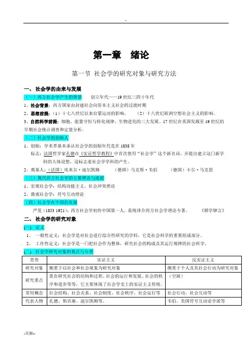 社会学原理复习资料