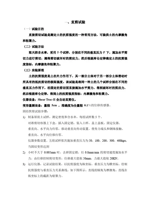 直剪试验方案