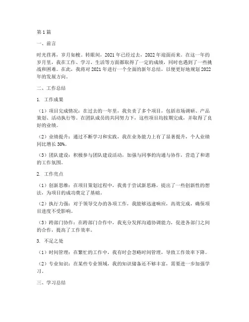 个人新年总结报告范文(3篇)