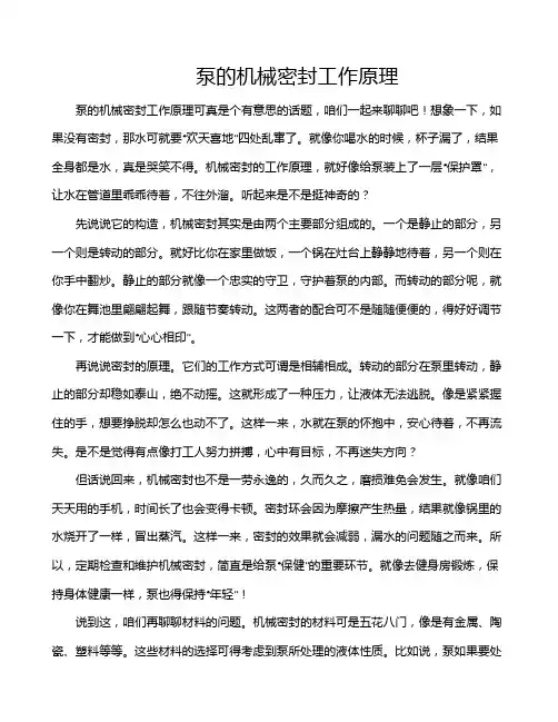 泵的机械密封工作原理