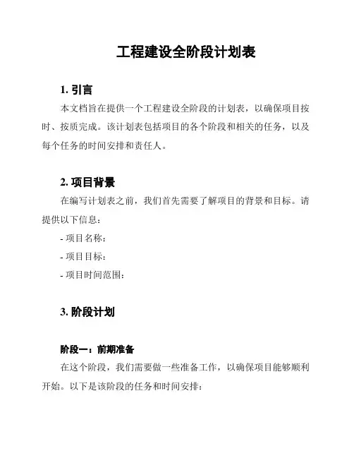工程建设全阶段计划表