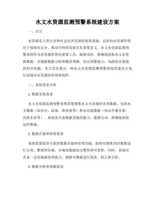 水文水资源监测预警系统建设方案