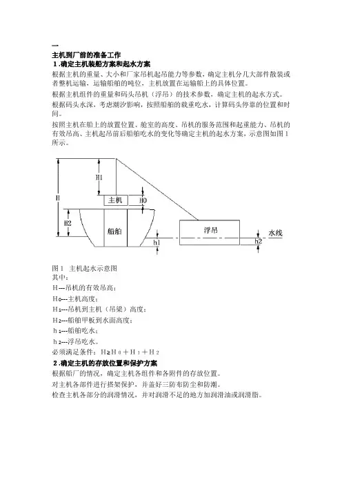 船舶主机整机吊装的工艺与实践