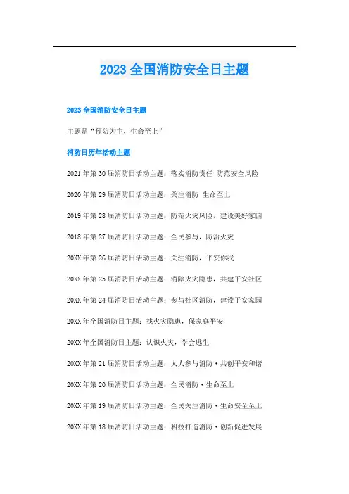2023全国消防安全日主题
