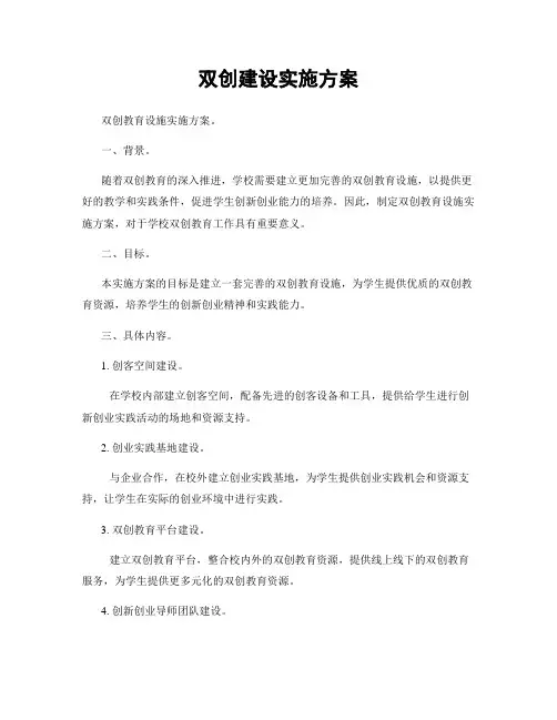 双创建设实施方案