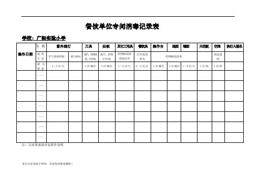 消毒记录表模板