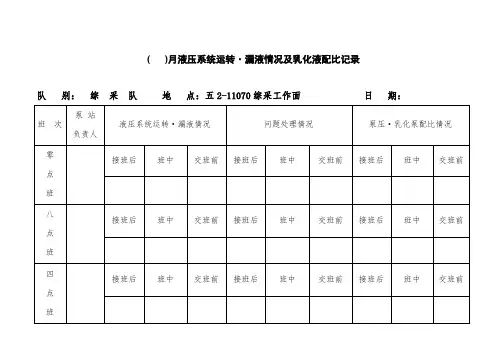 乳化液台账