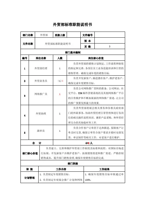 外贸部职能说明书dg