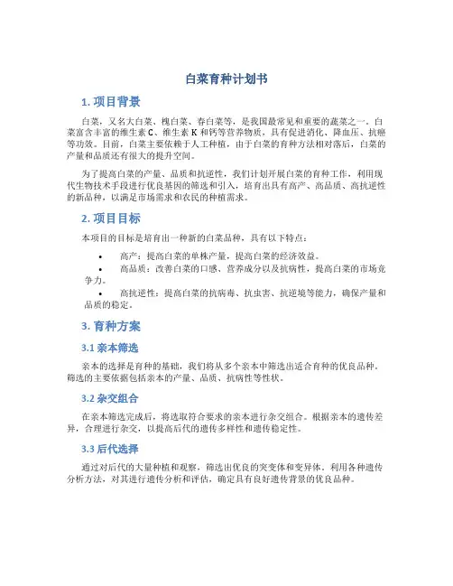 白菜育种计划书DOC