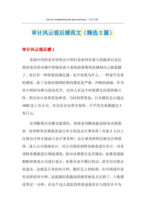 审计风云观后感范文(精选3篇)