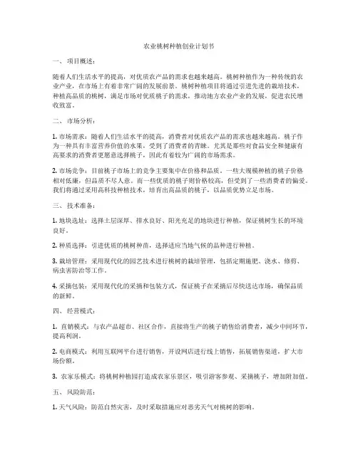农业桃树种植创业计划书