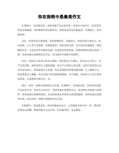 你在我眼中是最美作文