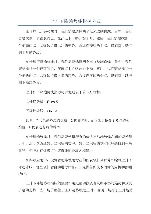 上升下降趋势线指标公式