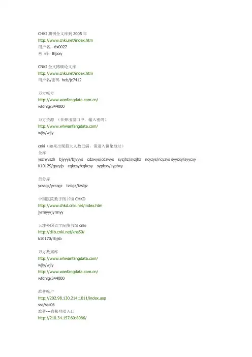 网络资源账号密码