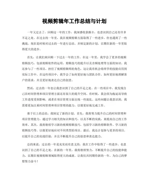 视频剪辑年工作总结与计划